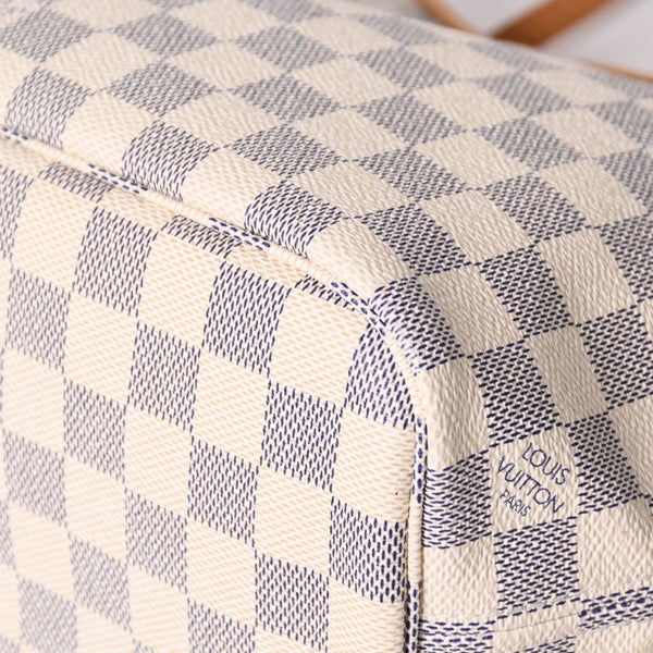 極美品 LOUIS VUITTON ルイヴィトン ハンドバッグ ネヴァーフルPM N51110 ダミエ アズール キャンバス ホワイト 中古 4a002873