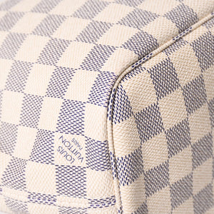 極美品 LOUIS VUITTON ルイヴィトン ハンドバッグ ネヴァーフルPM N51110 ダミエ アズール キャンバス ホワイト 中古 4a002873