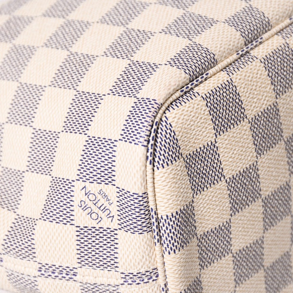 極美品 LOUIS VUITTON ルイヴィトン ハンドバッグ ネヴァーフルPM N51110 ダミエ アズール キャンバス ホワイト 中古 4a002873