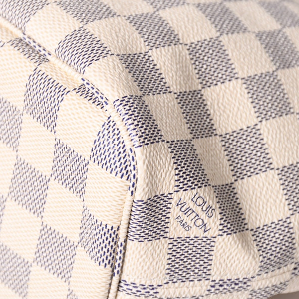 極美品 LOUIS VUITTON ルイヴィトン ハンドバッグ ネヴァーフルPM N51110 ダミエ アズール キャンバス ホワイト 中古 4a002873