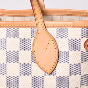 極美品 LOUIS VUITTON ルイヴィトン ハンドバッグ ネヴァーフルPM N51110 ダミエ アズール キャンバス ホワイト 中古 4a002873