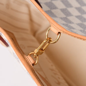 極美品 LOUIS VUITTON ルイヴィトン ハンドバッグ ネヴァーフルPM N51110 ダミエ アズール キャンバス ホワイト 中古 4a002873