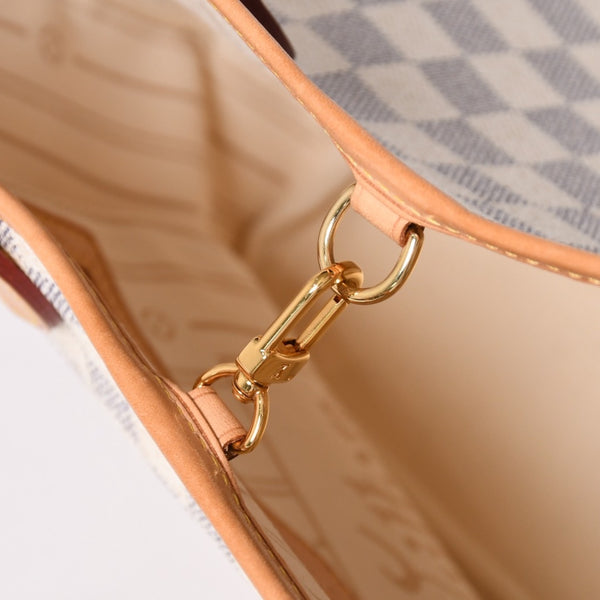 極美品 LOUIS VUITTON ルイヴィトン ハンドバッグ ネヴァーフルPM N51110 ダミエ アズール キャンバス ホワイト 中古 4a002873