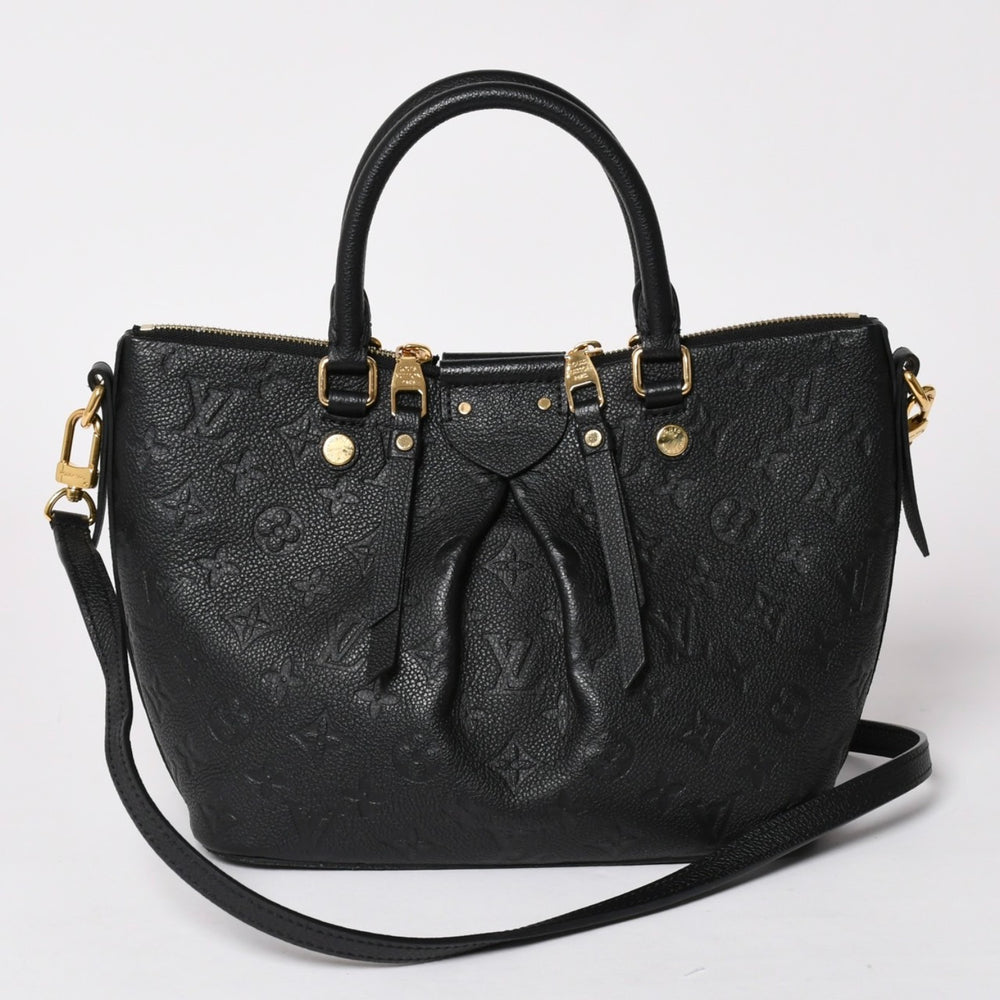 極美品 LOUIS VUITTON ルイヴィトン ハンドバッグ マザリーヌPM モノグラムアンプラント ブラック M50638 ゴールド金具 中古 4a002815