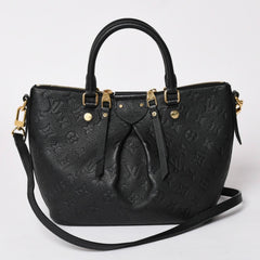 極美品 LOUIS VUITTON ルイヴィトン ハンドバッグ マザリーヌPM モノグラムアンプラント ブラック M50638 ゴールド金具 中古 4a002815