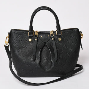 極美品 LOUIS VUITTON ルイヴィトン ハンドバッグ マザリーヌPM モノグラムアンプラント ブラック M50638 ゴールド金具 中古 4a002815