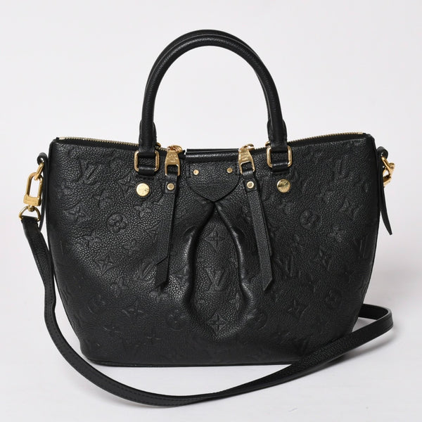 極美品 LOUIS VUITTON ルイヴィトン ハンドバッグ マザリーヌPM モノグラムアンプラント ブラック M50638 ゴールド金具 中古 4a002815