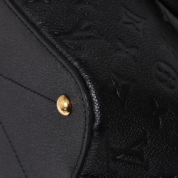 極美品 LOUIS VUITTON ルイヴィトン ハンドバッグ マザリーヌPM モノグラムアンプラント ブラック M50638 ゴールド金具 中古 4a002815