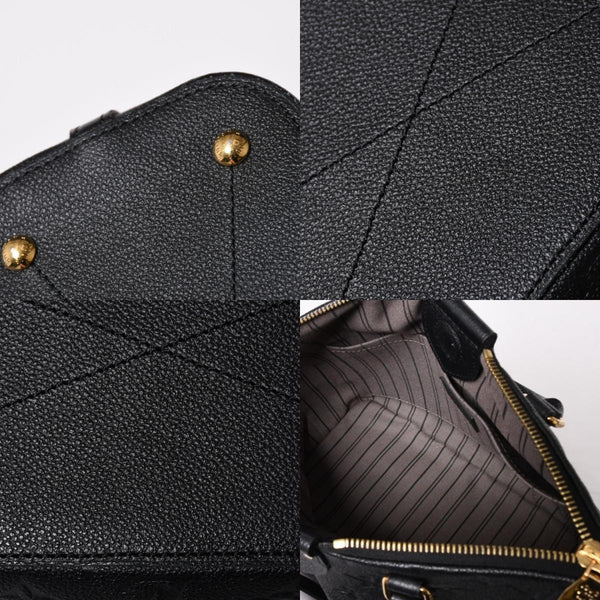 極美品 LOUIS VUITTON ルイヴィトン ハンドバッグ マザリーヌPM モノグラムアンプラント ブラック M50638 ゴールド金具 中古 4a002815