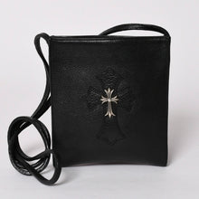 Load image into Gallery viewer, CHROME HEARTS クロムハーツ SQ PKT CH CRS スクエアポケット ショルダーバック CHクロス装飾 レザー ブラック 美品 中古 4a002871