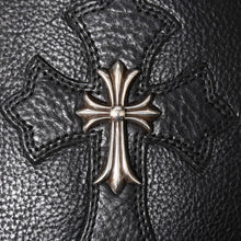 Load image into Gallery viewer, CHROME HEARTS クロムハーツ SQ PKT CH CRS スクエアポケット ショルダーバック CHクロス装飾 レザー ブラック 美品 中古 4a002871