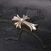 Load image into Gallery viewer, CHROME HEARTS クロムハーツ SQ PKT CH CRS スクエアポケット ショルダーバック CHクロス装飾 レザー ブラック 美品 中古 4a002871