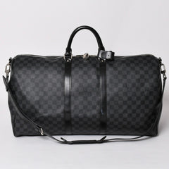 極美品 ルイヴィトン LOUIS VUITTON キーポル バンドリエール 55 ボストンバッグ ダミエ グラフィット ブラック N41413 中古 4a002874