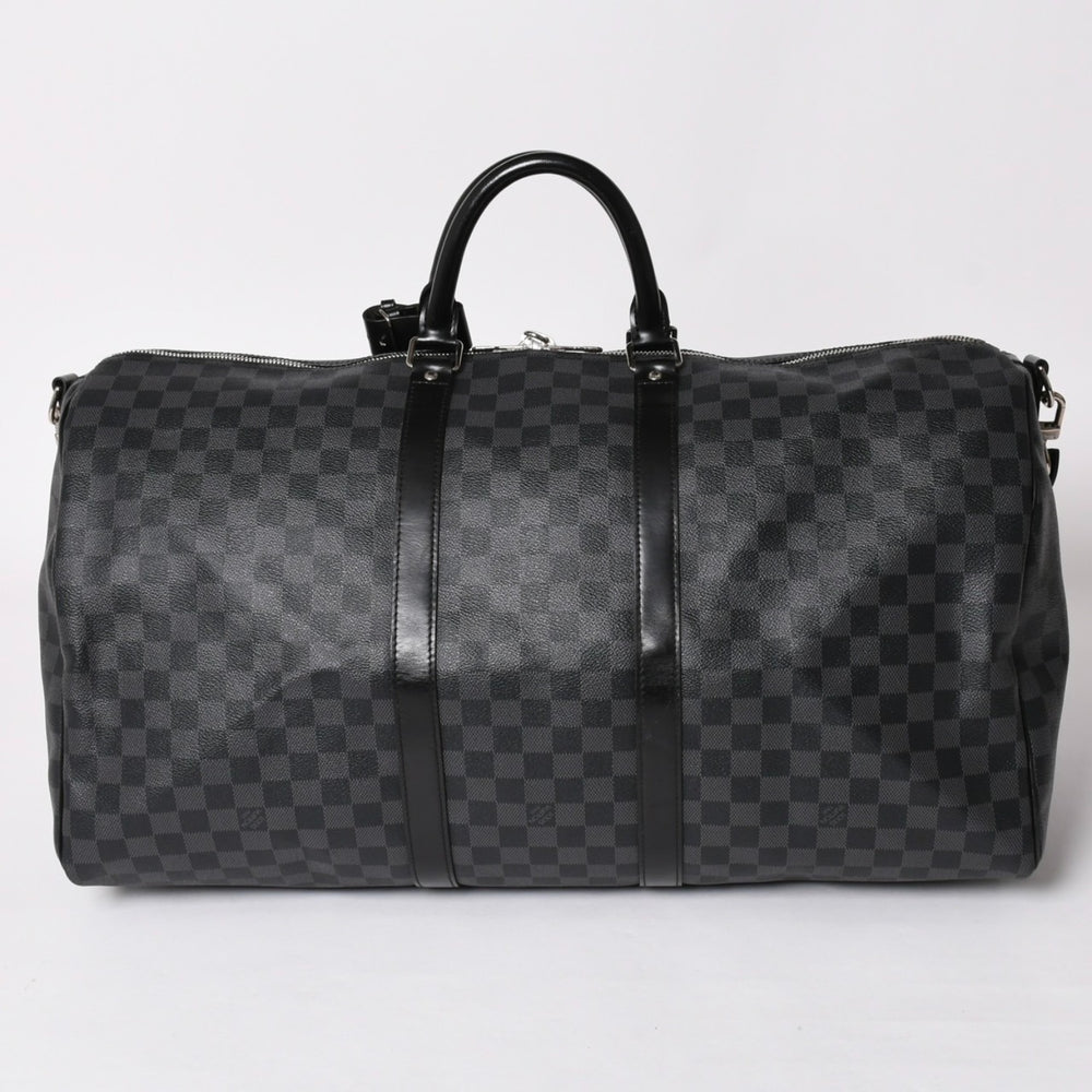 極美品 ルイヴィトン LOUIS VUITTON キーポル バンドリエール 55 ボストンバッグ ダミエ グラフィット ブラック N41413 中古 4a002874