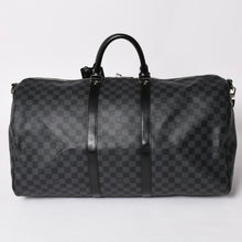 Load image into Gallery viewer, 極美品 ルイヴィトン LOUIS VUITTON キーポル バンドリエール 55 ボストンバッグ ダミエ グラフィット ブラック N41413 中古 4a002874