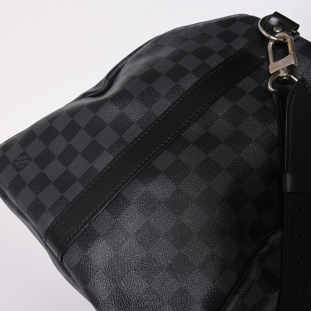 極美品 ルイヴィトン LOUIS VUITTON キーポル バンドリエール 55 ボストンバッグ ダミエ グラフィット ブラック N41413 中古 4a002874