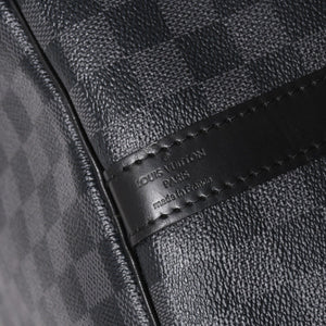 極美品 ルイヴィトン LOUIS VUITTON キーポル バンドリエール 55 ボストンバッグ ダミエ グラフィット ブラック N41413 中古 4a002874