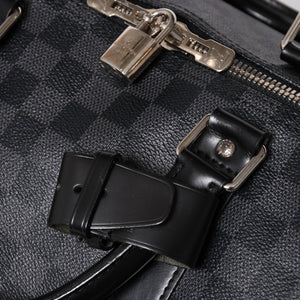 極美品 ルイヴィトン LOUIS VUITTON キーポル バンドリエール 55 ボストンバッグ ダミエ グラフィット ブラック N41413 中古 4a002874