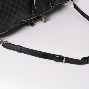 極美品 ルイヴィトン LOUIS VUITTON キーポル バンドリエール 55 ボストンバッグ ダミエ グラフィット ブラック N41413 中古 4a002874