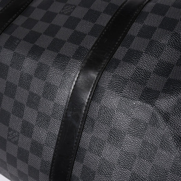 極美品 ルイヴィトン LOUIS VUITTON キーポル バンドリエール 55 ボストンバッグ ダミエ グラフィット ブラック N41413 中古 4a002874