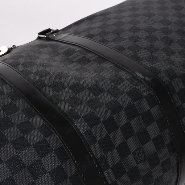 極美品 ルイヴィトン LOUIS VUITTON キーポル バンドリエール 55 ボストンバッグ ダミエ グラフィット ブラック N41413 中古 4a002874