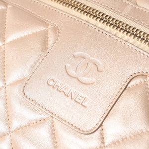 極美品 CHANEL シャネル コココクーン ハンドバッグ A47205 7番台 ココマーク ナイロン ベージュ ボルドー ゴールド金具 中古 4a002829