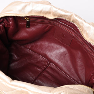 極美品 CHANEL シャネル コココクーン ハンドバッグ A47205 7番台 ココマーク ナイロン ベージュ ボルドー ゴールド金具 中古 4a002829