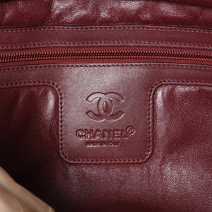 極美品 CHANEL シャネル コココクーン ハンドバッグ A47205 7番台 ココマーク ナイロン ベージュ ボルドー ゴールド金具 中古 4a002829
