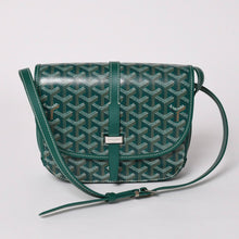 Load image into Gallery viewer, 新品同様 GOYARD ゴヤール ベルヴェデーレ PM バッグ ショルダーバッグ グリーン PVCコーティングキャンバス レザー 中古 4a002822