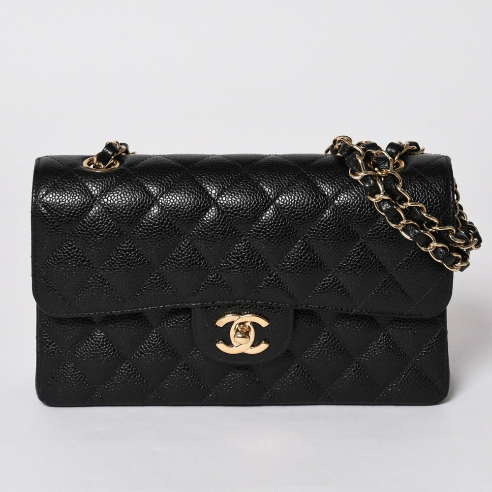 Like new CHANEL Chanel Matelasse 23 W flap W chain shoulder bag No. 8 here mark cabiskin used 4a002996