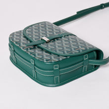 Load image into Gallery viewer, 新品同様 GOYARD ゴヤール ベルヴェデーレ PM バッグ ショルダーバッグ グリーン PVCコーティングキャンバス レザー 中古 4a002822