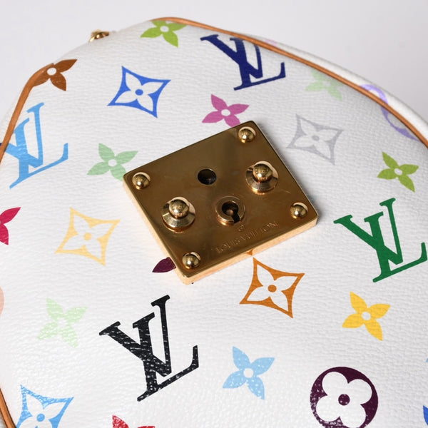 LOUIS VUITTON ルイヴィトン スピーディ30 ハンドバッグ M92643 モノグラム マルチカラー 村上隆 ホワイト 美品 中古 4a002830