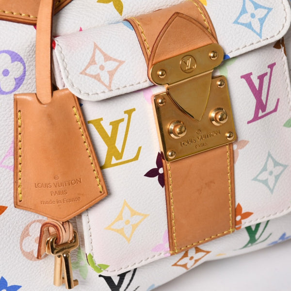 LOUIS VUITTON ルイヴィトン スピーディ30 ハンドバッグ M92643 モノグラム マルチカラー 村上隆 ホワイト 美品 中古 4a002830