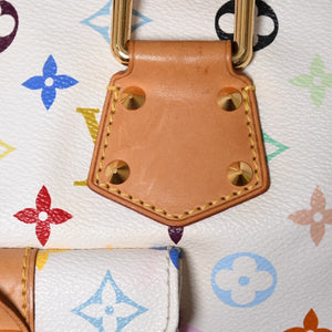 LOUIS VUITTON ルイヴィトン スピーディ30 ハンドバッグ M92643 モノグラム マルチカラー 村上隆 ホワイト 美品 中古 4a002830