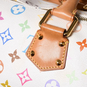 LOUIS VUITTON ルイヴィトン スピーディ30 ハンドバッグ M92643 モノグラム マルチカラー 村上隆 ホワイト 美品 中古 4a002830