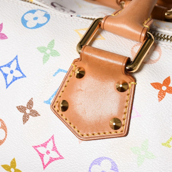 LOUIS VUITTON ルイヴィトン スピーディ30 ハンドバッグ M92643 モノグラム マルチカラー 村上隆 ホワイト 美品 中古 4a002830