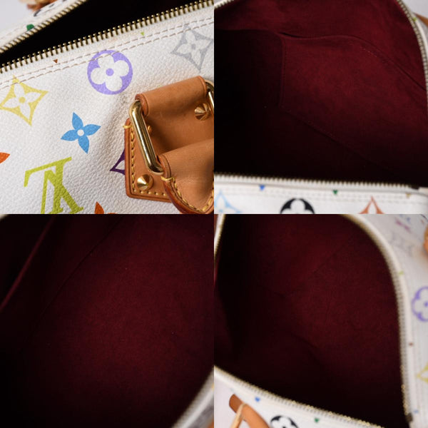 LOUIS VUITTON ルイヴィトン スピーディ30 ハンドバッグ M92643 モノグラム マルチカラー 村上隆 ホワイト 美品 中古 4a002830