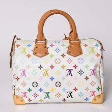 画像をギャラリービューアに読み込む, LOUIS VUITTON ルイヴィトン スピーディ30 ハンドバッグ M92643 モノグラム マルチカラー 村上隆 ホワイト 美品 中古 4a002830