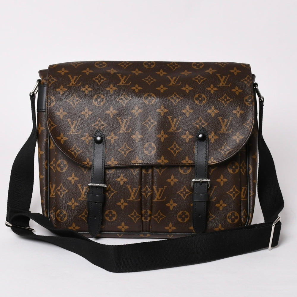Very Good Condition LOUIS VUITTON Christopher Messenger Bag M41643 Monogram Macassar PVC Leather Brown Used 4a002454