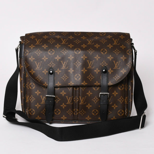 Very Good Condition LOUIS VUITTON Christopher Messenger Bag M41643 Monogram Macassar PVC Leather Brown Used 4a002454