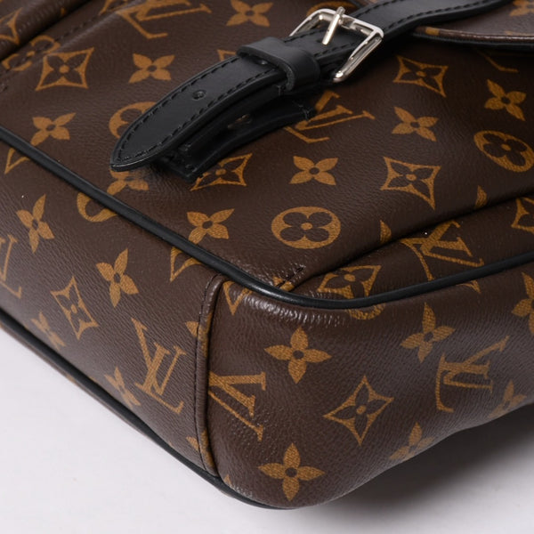 Very Good Condition LOUIS VUITTON Christopher Messenger Bag M41643 Monogram Macassar PVC Leather Brown Used 4a002454