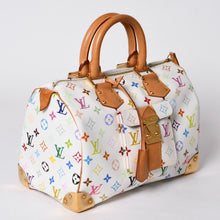 画像をギャラリービューアに読み込む, LOUIS VUITTON ルイヴィトン スピーディ30 ハンドバッグ M92643 モノグラム マルチカラー 村上隆 ホワイト 美品 中古 4a002830