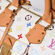 画像をギャラリービューアに読み込む, LOUIS VUITTON ルイヴィトン スピーディ30 ハンドバッグ M92643 モノグラム マルチカラー 村上隆 ホワイト 美品 中古 4a002830