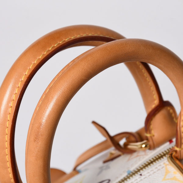 LOUIS VUITTON ルイヴィトン スピーディ30 ハンドバッグ M92643 モノグラム マルチカラー 村上隆 ホワイト 美品 中古 4a002830