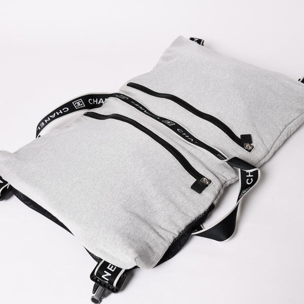 CHANEL シャネル スポーツライン ショルダーバッグ A28543 10番台 ココマーク チョコバー グレー シルバー金具 美品 中古 4a002831