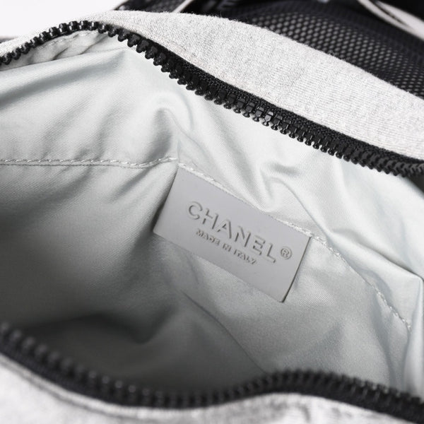 CHANEL シャネル スポーツライン ショルダーバッグ A28543 10番台 ココマーク チョコバー グレー シルバー金具 美品 中古 4a002831