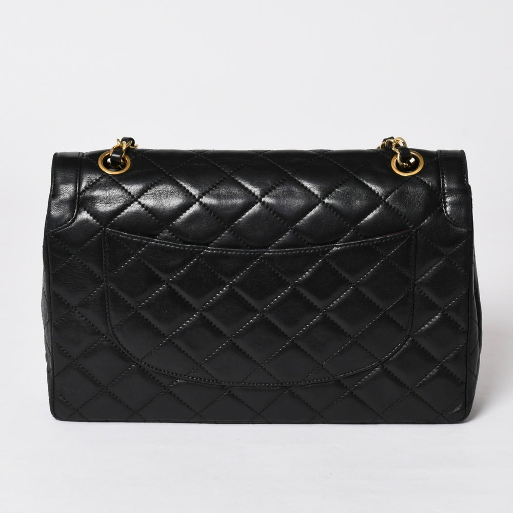 CHANEL Chanel Matelasse W Flap W Chain Shoulder Bag A2800 1st Paris Limited Coco Mark Lambskin Black Good Condition Used 4a003036
