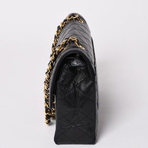 CHANEL シャネル マトラッセ Wフラップ Wチェーンショルダーバッグ A2800 1番台 パリ限定 ココマーク ラムスキン ブラック 美品 中古 4a003036