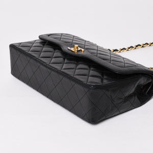CHANEL シャネル マトラッセ Wフラップ Wチェーンショルダーバッグ A2800 1番台 パリ限定 ココマーク ラムスキン ブラック 美品 中古 4a003036