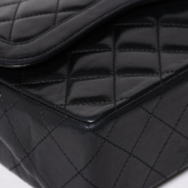 CHANEL シャネル マトラッセ Wフラップ Wチェーンショルダーバッグ A2800 1番台 パリ限定 ココマーク ラムスキン ブラック 美品 中古 4a003036